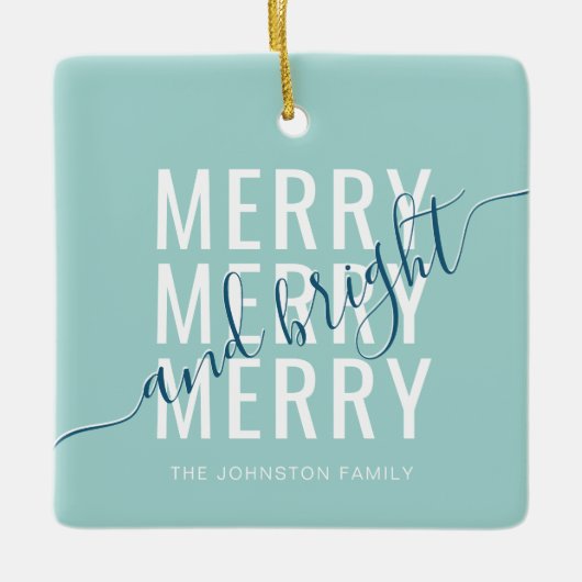 エレガントメリーで明るいクリスマス セラミックオーナメント (正面)
