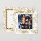 エレガントメリーと明るいフォト金ゴールドヴィンテージ シーズンカード (正面/裏面)
