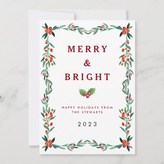 エレガントメリーと鮮やかなクリスマスの赤と緑 シーズンカード (正面)