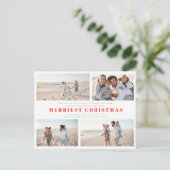 エレガントメリーカラフル4 Photo Collageクリスマス ポストカード (スタンド正面)
