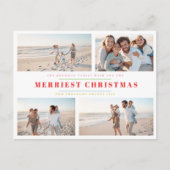 エレガントメリーカラフル4 Photo Collageクリスマス ポストカード (正面)
