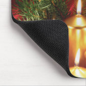 「エレガントメリークリスマス」金ゴールドの弓とロウソク マウスパッド (コーナー)