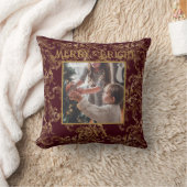 エレガントメリー明るい赤色の金ゴールドヴィンテージ クッション (ブランケット)