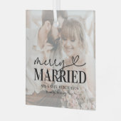 エレガントメリー結婚した夫婦 ガラスオーナメント (正面左)