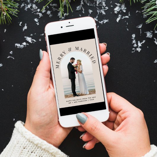 エレガントメリー結婚したArch Photo Christmas シーズンカード