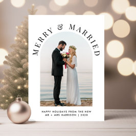 エレガントメリー結婚したArch Photo Christmas シーズンカード