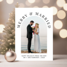 エレガントメリー結婚したArch Photo Christmas シーズンカード