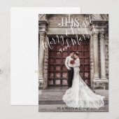 エレガントメリーBright and 結婚した Christmas Photo シーズンカード (正面/裏面)