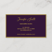 エレガントモカスタムノグラムとロゴ、濃紫黒 名刺 (裏面)