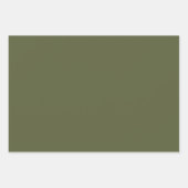 エレガントモスグリーンのミニマルでシック ラッピングペーパーシート (正面2)