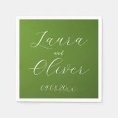 エレガントモスグ結婚リーン スタンダードカクテルナプキン (正面)