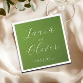 エレガントモスグ結婚リーン スタンダードカクテルナプキン