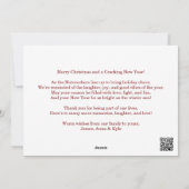 エレガントモダンおもしろいカラフルクリスマス シーズンカード (裏面)