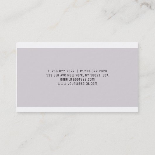 エレガントモダンお洒落デザインプレーンプロフェッショナル 名刺 (裏面)