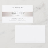 エレガントモダンお洒落デザインプロフェッショナル銀 名刺 (正面/裏面)