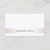 エレガントモダンお洒落高級シルバフェイクープレーン 名刺 (正面)