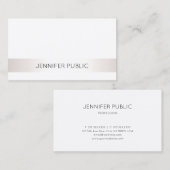 エレガントモダンお洒落高級シルバフェイクープレーン 名刺 (正面/裏面)