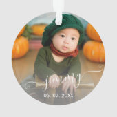 エレガントモダンかわいいの男の子の名前と写真 オーナメント (裏面)