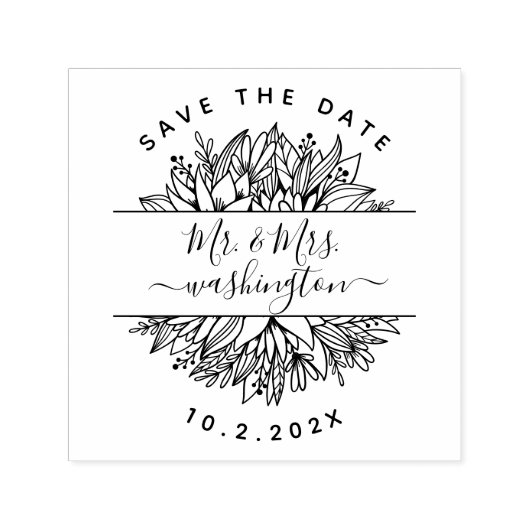 エレガントモダンさんミセス保存する日付の花 セルフインキングスタンプ (デザイン)