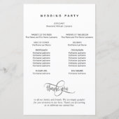 エレガントモダンとシンプル結婚式 プログラム、スクリプト (裏面)