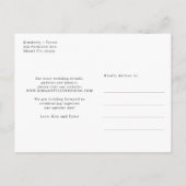 エレガントモダンなウェディングスクリプトの日付を保存 案内ポストカード (裏面)