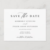 エレガントモダンなウェディングスクリプトの日付を保存 案内ポストカード (正面)