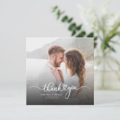 エレガントモダンなウェディングフォトスクリプト サンキューカード (スタンド正面)