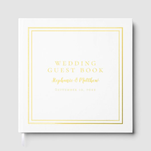 エレガントモダンなウェディングフォト実在書道金ゴールド ゲストブック (正面)