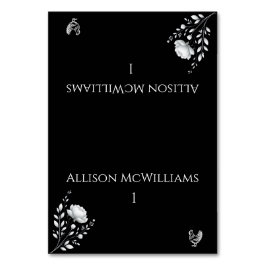 エレガントモダンなウェディングブラックアンドホワイトニワトリ テーブルナンバー