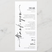 エレガントモダンなウェディングメニューとサンキューカード メニュー (裏面)