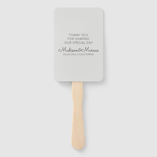 エレガントモダンなウェディング写真ありがとう ハンドファン (裏面)