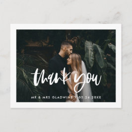 エレガントモダンな結婚式ありがとう写真 ポストカード