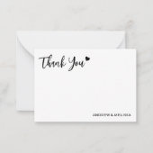 エレガントモダンな結婚式ありがとう新婚カップル ノートカード (正面)