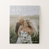 エレガントモダンな結婚式の新婚の写真 ジグソーパズル (縦)