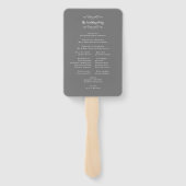 エレガントモダンな結婚式プログラムグレーホワイト ハンドファン (裏面)