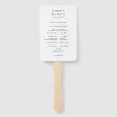 エレガントモダンな結婚式プログラムNavy Blue ハンドファン (裏面)