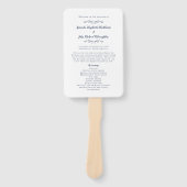 エレガントモダンな結婚式プログラムNavy Blue ハンドファン (正面)