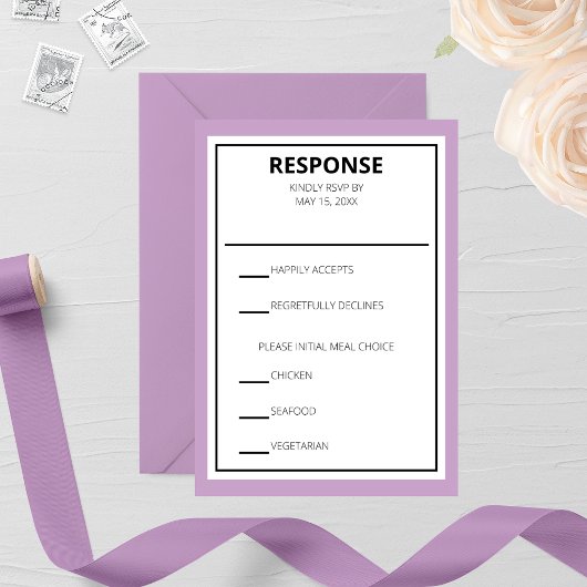 エレガントモダンな結婚式 出欠カード