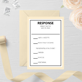 エレガントモダンな結婚式 出欠カード