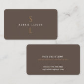 エレガントモダンにプリントされた茶色 名刺 (正面/裏面)