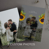 エレガントモダンひま結婚フラワー 招待状