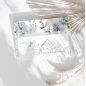 エレガントモダンほこりっぽい青結婚花 サンキューカード