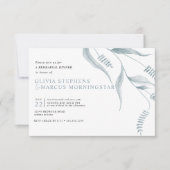 エレガントモダンほこりっぽい青葉 招待状 (正面)