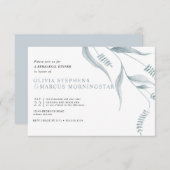 エレガントモダンほこりっぽい青葉 招待状 (正面/裏面)