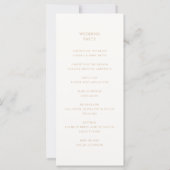 エレガントモダンアイボリーとタン結婚式 プログラム (裏面)