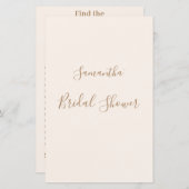 エレガントモダンアイボリーオフ白ブライダルシャワーゲーム