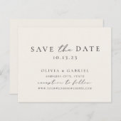 エレガントモダンアイボリータイポグラフィ結婚スクリプト (正面/裏面)