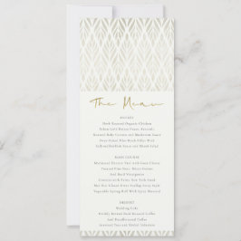エレガントモダンアールデコ白結婚銀のメニュー 招待状