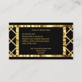 エレガントモダンアールデコ破砕金ゴールドブラック 名刺 (裏面)