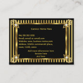 エレガントモダンアールデコ金ゴールドブストライプラック 名刺 (裏面)